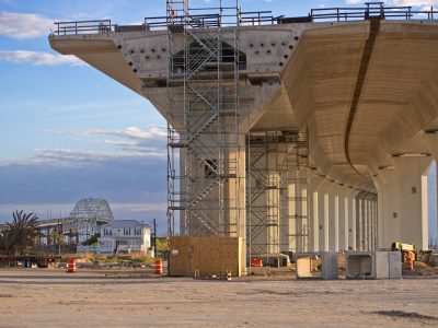 Construction on the northern portion of U.S. 181 leading to the Corpus Christi Harbor Bridge in Corpus Christi, Texas, U.S., on Thursday, April 1, 2021. Republicans may be ready to support limited infrastructure funding in President Biden's spending proposal, which would require scaling back the $2.25 trillion plan by more than two thirds, a senior GOP senator said. Photographer: Eddie Seal/Bloomberg